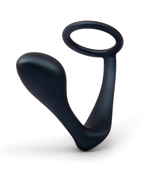 b-Vibe Butties Ringer Cock Ring & Prostate Plug - Black | Pleasura