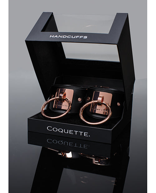 Pleasure Collection Adjustable Handcuffs - Black/Rose Gold | Pleasura