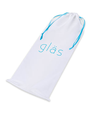 Glas 8" Realistic Ribbed Glass G-Spot Dildo w/Balls - Clear | Pleasura