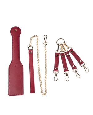 Kinky Play Box Red Passion 8 pc Set Bondage Kit - Red | Pleasura