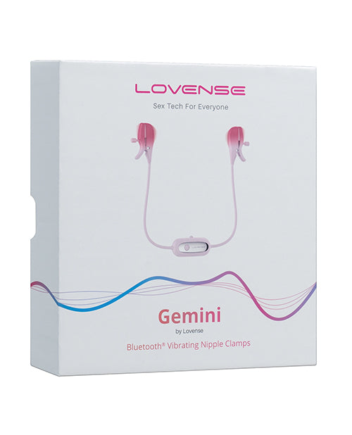 Lovense Gemini Vibrating Nipple Clamps - Pink | Pleasura