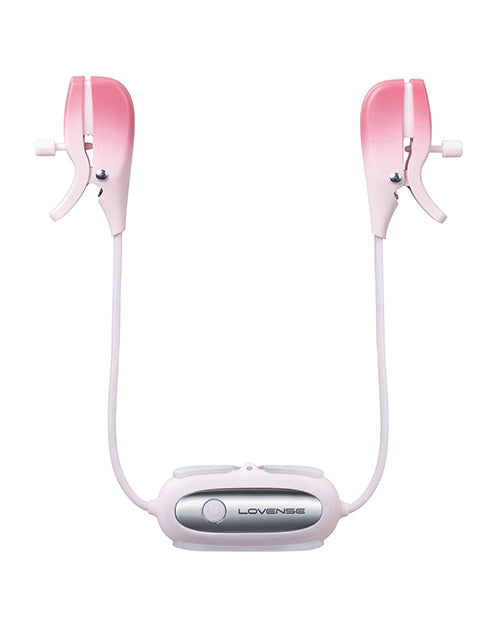 Lovense Gemini Vibrating Nipple Clamps - Pink | Pleasura