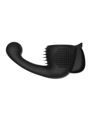 Lovense Domi Flexible Rechargeable Mini Wand Female Attachment - Black | Pleasura