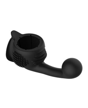 Lovense Domi Flexible Rechargeable Mini Wand Female Attachment - Black | Pleasura