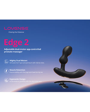 Lovense Edge 2 Flexible Prostate Massager - Black | Pleasura