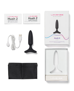 Lovense Hush 2 1" Butt Plug - Black | Pleasura