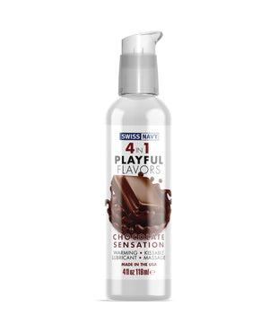 Swiss Navy 4 in 1 Playful Flavors Chocolate Sensation - 4 oz - Pleasura