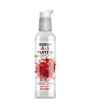 Swiss Navy 4 in 1 Playful Flavors Poppin Wild Cherry - 4 oz - Pleasura