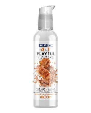 Swiss Navy 4 in 1 Playful Flavors - Salted Caramel Delight 4 oz | Pleasura