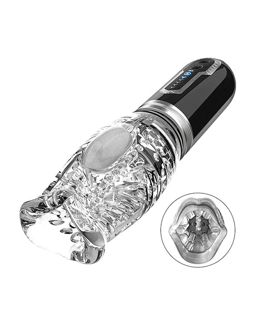 The Male Rose 3 Thrusting, Rotating & Vibrating Oral Sex Masturbator - Black | Pleasura