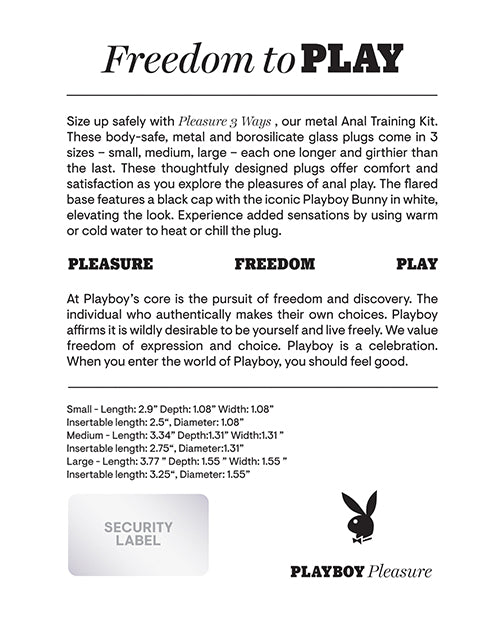 Playboy Pleasure Pleasure 3 Ways Butt Plugs | Pleasura
