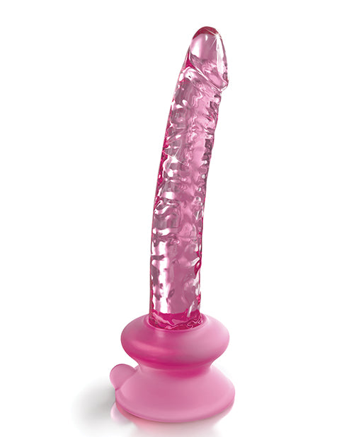Icicles No. 86 Hand Blown Glass Massager w/Suction Cup - Pink | Pleasura