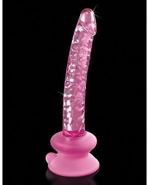 Icicles No. 86 Hand Blown Glass Massager w/Suction Cup - Pink | Pleasura