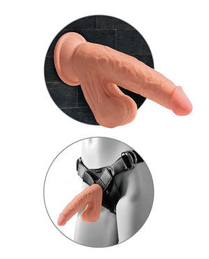 King Cock Plus 7" Triple Density Cock w/Swinging Balls - Tan | Pleasura