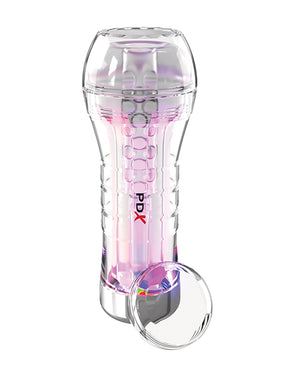 PDX Elite ViewTube XXL See-Thru EZ-Grip LED Stroker - Clear | Pleasura