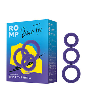 ROMP Remix Trio Penis Ring Set of 3 - Purple | Pleasura