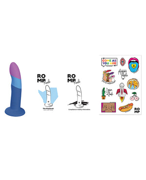 ROMP Piccolo 3 Color Dildo - Blue | Pleasura