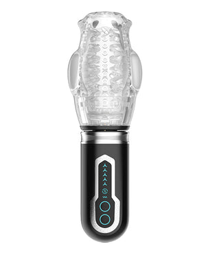 Thrusting, Rotating & Vibrating Oral Sex Masturbator - Black | Pleasura
