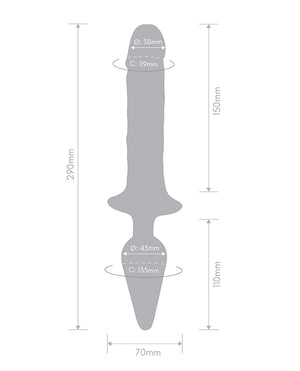 Together Double Pleasure 11" Double-Ended Dildo & Butt Plug - Purple | Pleasura