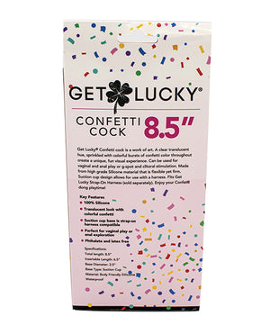 Get Lucky 8.5" Real Skin Confetti Cock - Multi Color | Pleasura