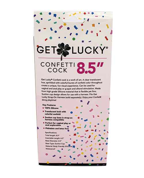 Get Lucky 8.5" Real Skin Confetti Cock - Multi Color | Pleasura