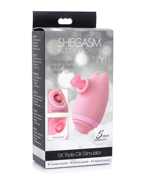 Inmi Shegasm Kitty Licker 5X Triple Clit Stimulator - Pink | Pleasura