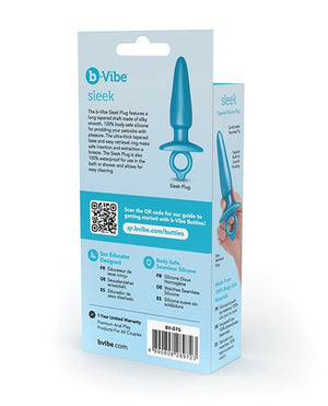 b - Vibe Butties Sleek Tapered Plug - Blue - Pleasura