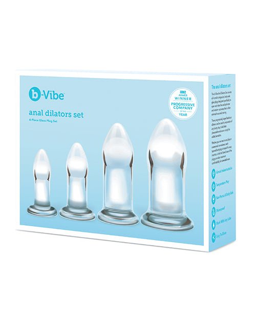 b - Vibe Glass Anal Dilator 4 pc Set - Pleasura