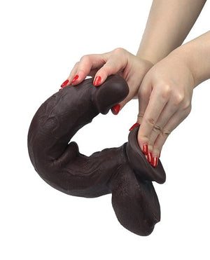 Get Lucky 12" Real Skin Series - Dark Brown - Pleasura