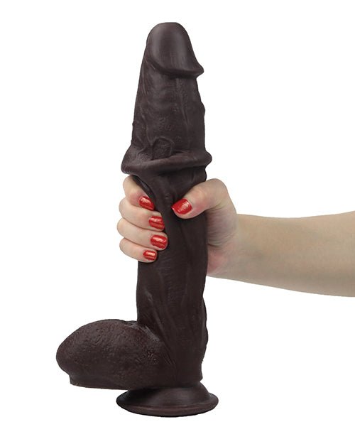 Get Lucky 12" Real Skin Series - Dark Brown - Pleasura