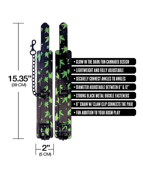 Stoner Vibes Glow in the Dark Ankle Cuffs - Pleasura