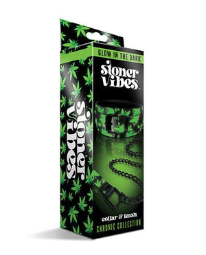 Stoner Vibes Glow in the Dark Collar & Leash - Pleasura