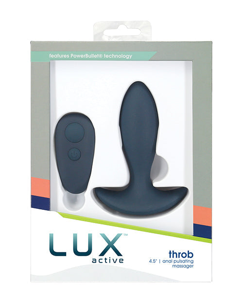 Lux Active Throb Anal Pulsating Massager w/Remote - Dark Blue | Pleasura