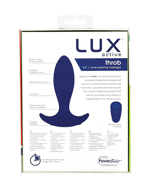 Lux Active Throb Anal Pulsating Massager w/Remote - Dark Blue | Pleasura