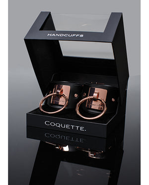 Pleasure Collection Adjustable Handcuffs - Black/Rose Gold | Pleasura