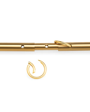 Lux Fetish Solid Gold Expandable Spreader Bar Set w/Detachable Leatherette Cuffs | Pleasura