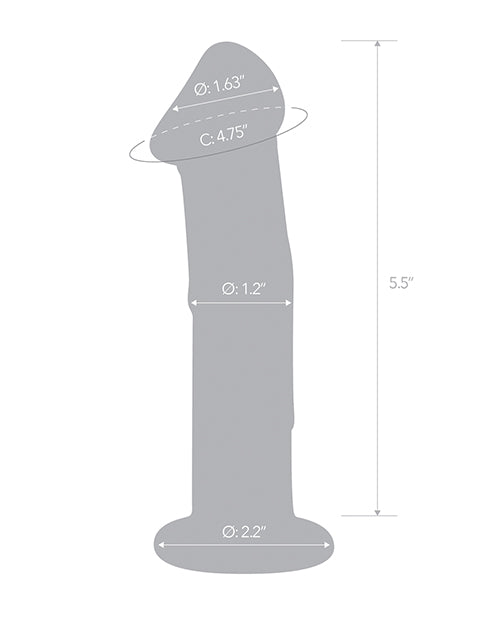 Glas 6" Dildo w/Veins & Flat Base | Pleasura