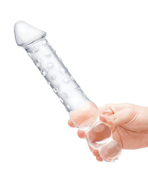 Glas 12" Double Ended Glass Dildo w/Anal Beads - Clear | Pleasura