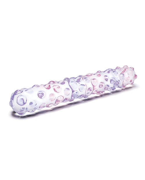 Glas 9" Purple Rose Nubby Glass Dildo - Purple/Pink | Pleasura