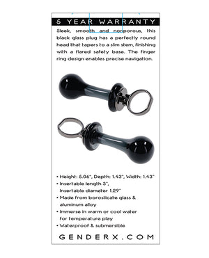 Gender X Blow Pop Glass Anal Plug - Black | Pleasura