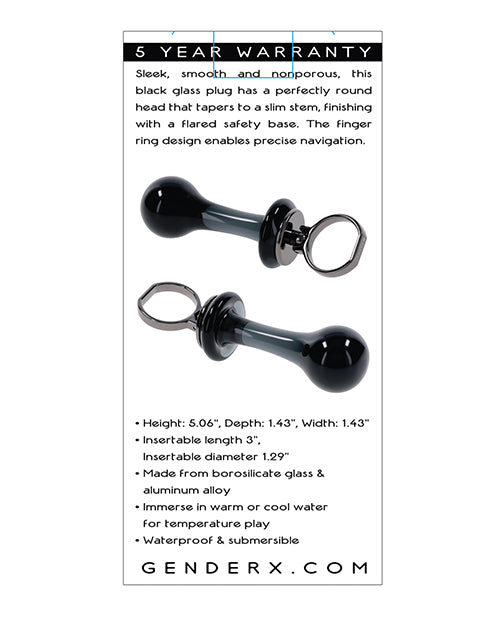Gender X Blow Pop Glass Anal Plug - Black | Pleasura
