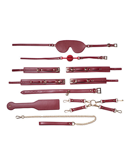 Kinky Play Box Red Passion 8 pc Set Bondage Kit - Red | Pleasura
