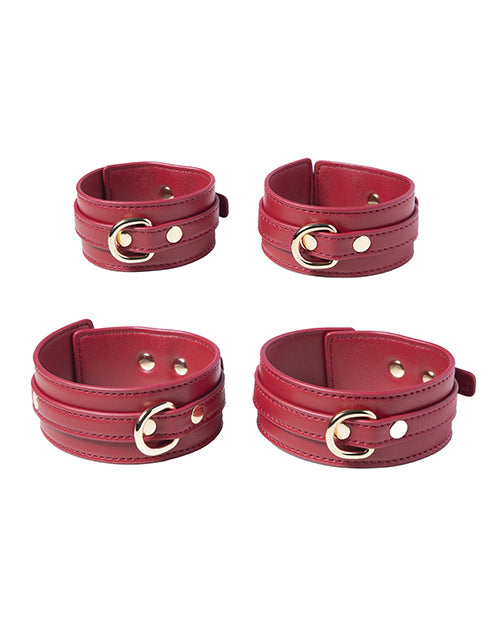 Kinky Play Box Red Passion 8 pc Set Bondage Kit - Red | Pleasura
