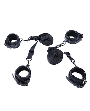 Kinky Play Box Luxury Bondage Bed Restraint Kit - Black | Pleasura