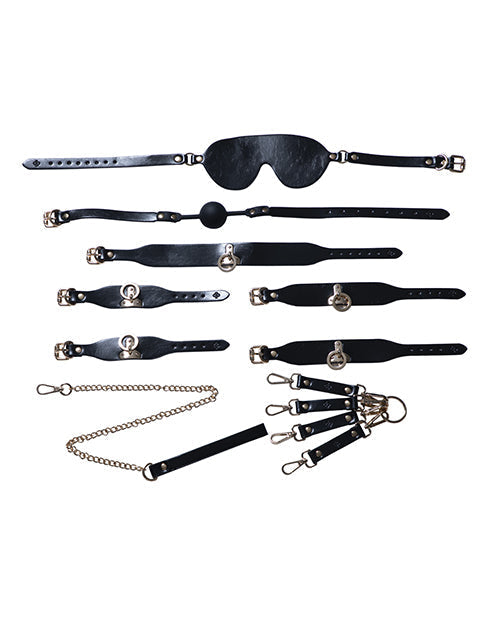 Kinky Play Box BDSM Kit 5 Piece Bondage Set - Black | Pleasura
