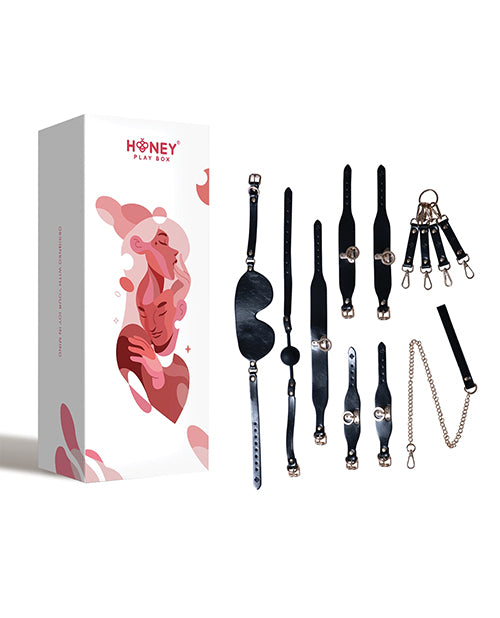 Kinky Play Box BDSM Kit 5 Piece Bondage Set - Black | Pleasura