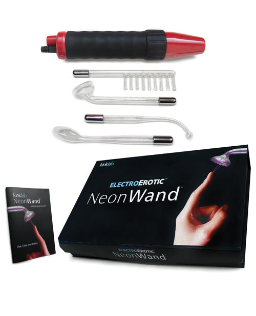 KinkLab Red Handle Neon Wand w/Red Electrode | Pleasura