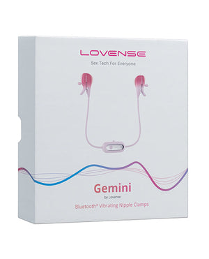 Lovense Gemini Vibrating Nipple Clamps - Pink | Pleasura