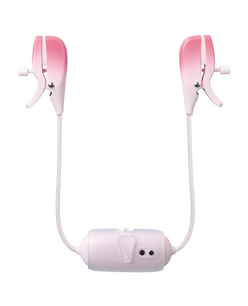 Lovense Gemini Vibrating Nipple Clamps - Pink | Pleasura