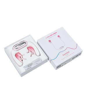 Lovense Gemini Vibrating Nipple Clamps - Pink | Pleasura